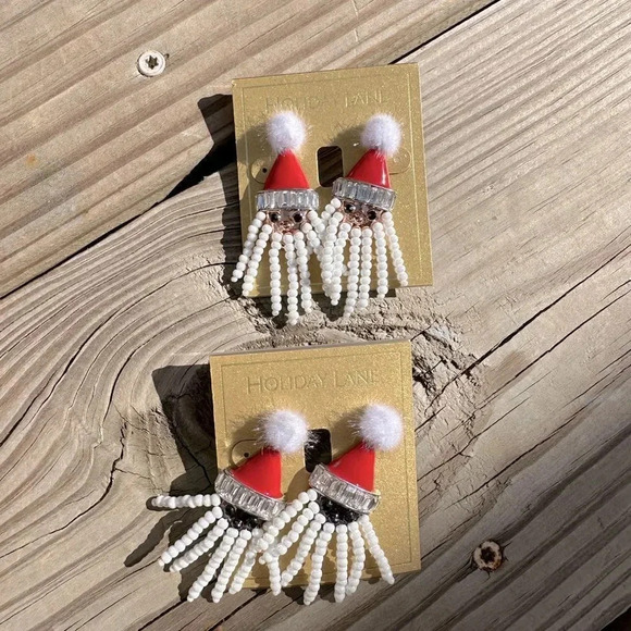 SANTA CHRISTMAS PEARL CHARTER CLUB EARRINGS - Picture 8 of 11